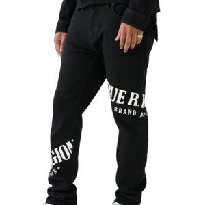 True Religion Mens Rocco Logo Skinny Jean with Flap 32″ – 107448